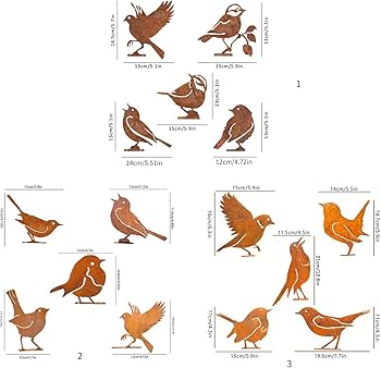〇※前Gb1016 柿 鳥 置物 金属製 Amazon.co.jp: 5 個パック金属鳥の形の置物庭の装飾鳥の彫刻春の